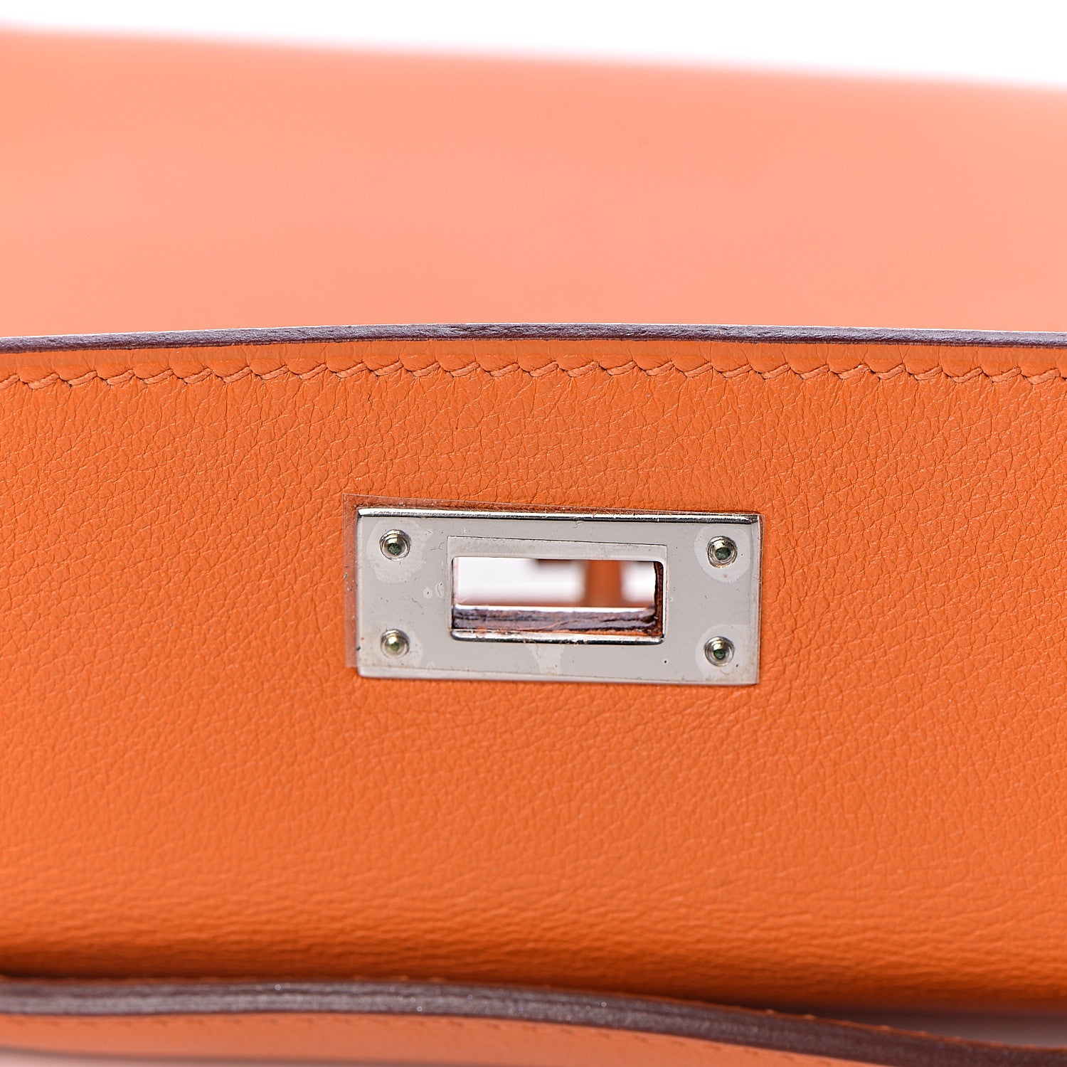 Hermes Swift Kelly Longue Clutch Pochette Orange 15 of 29