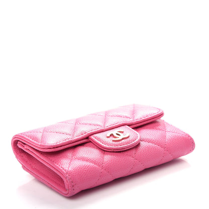 Chanel Caviar Quilted Flap Card Holder Wallet Pink 4 of 9