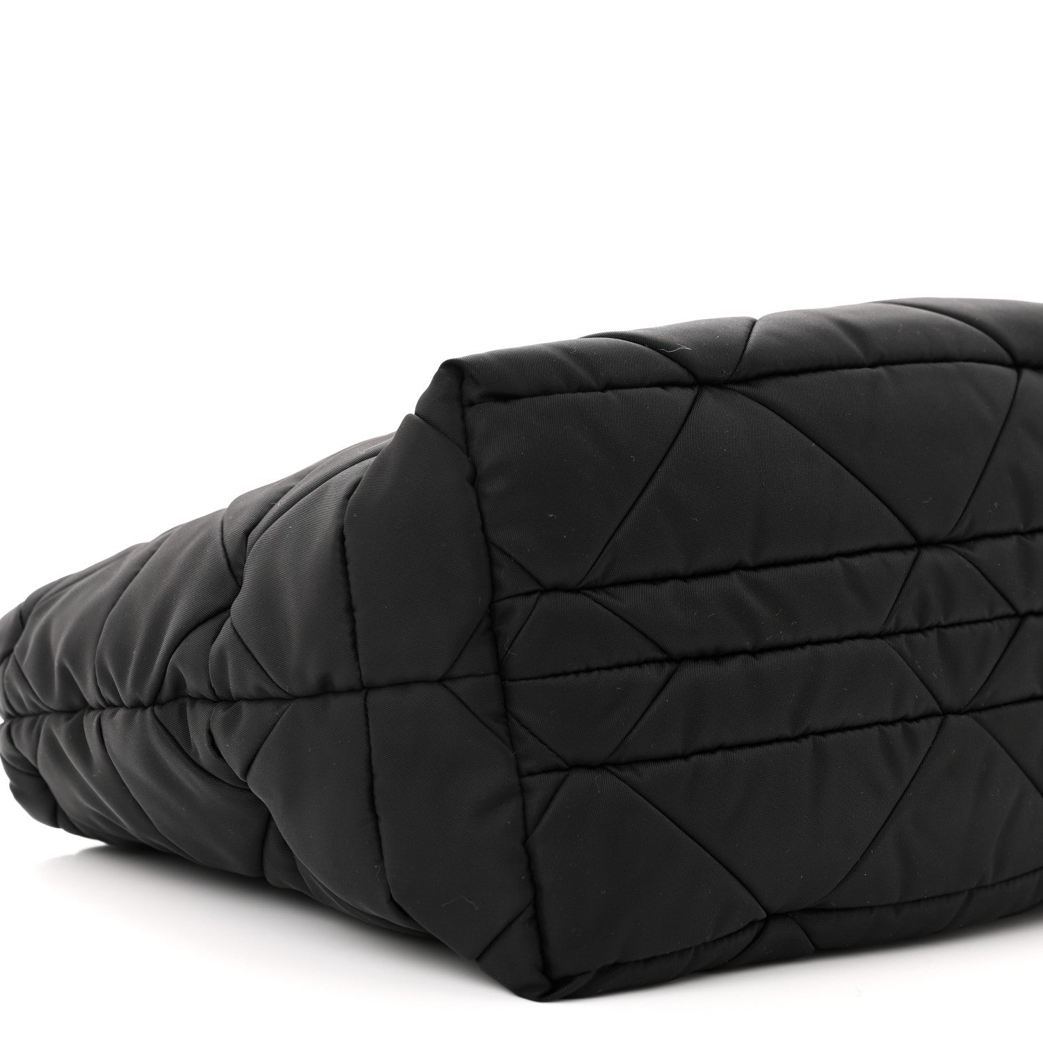 Prada Re-Nylon Nappa Triangle Quilted Padded Small Double Handled Zip Tote Black 10 of 11