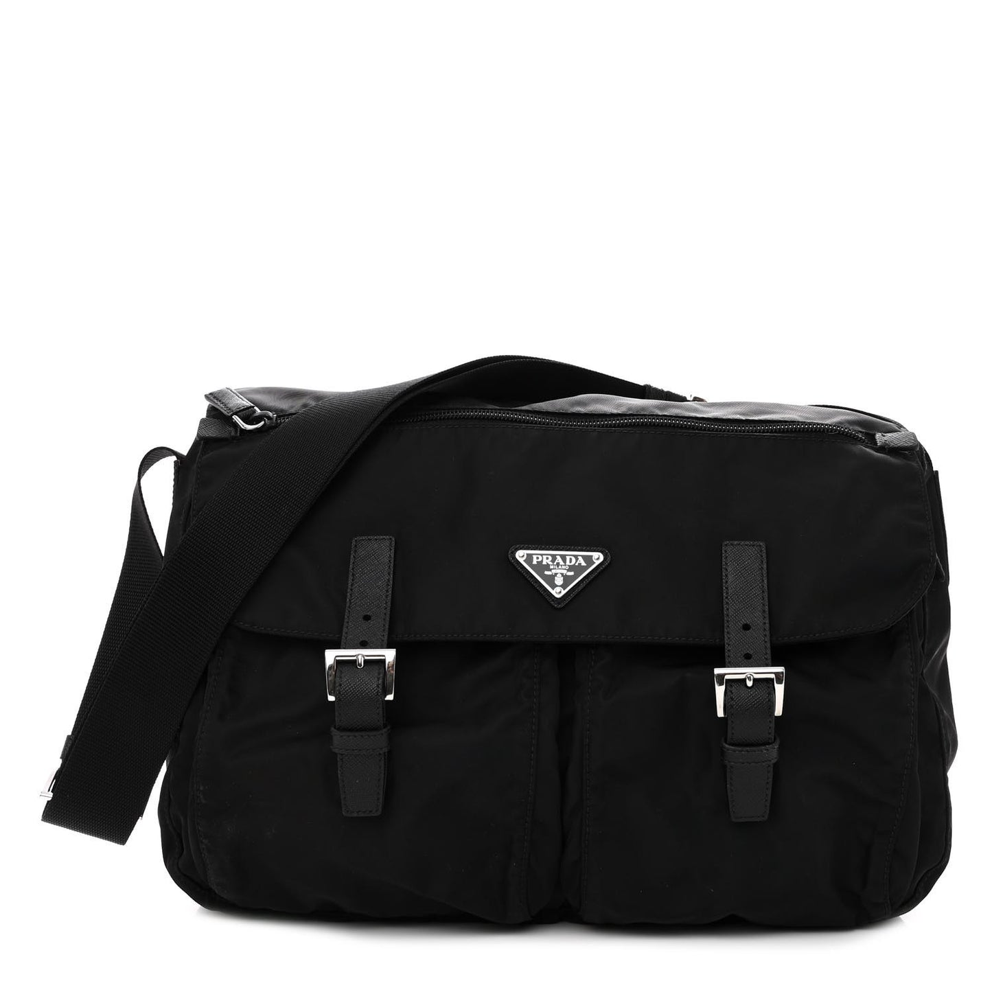 Nylon Vela Messenger Bag Black