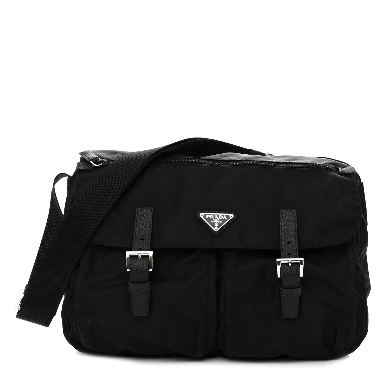Prada Nylon Vela Messenger Bag Black 1 of 9