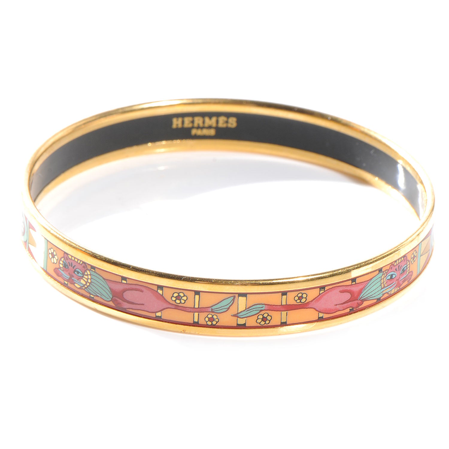 Hermes Enamel Printed Narrow Bracelet 62 1 of 5