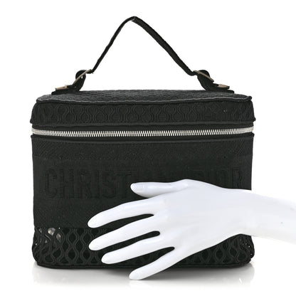 Christian Dior Mesh Embroidered Diortravel Vanity Case Black 2 of 10
