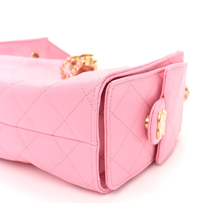Chanel Caviar Quilted Mini Chanel 25 Handbag Pink 10 of 11