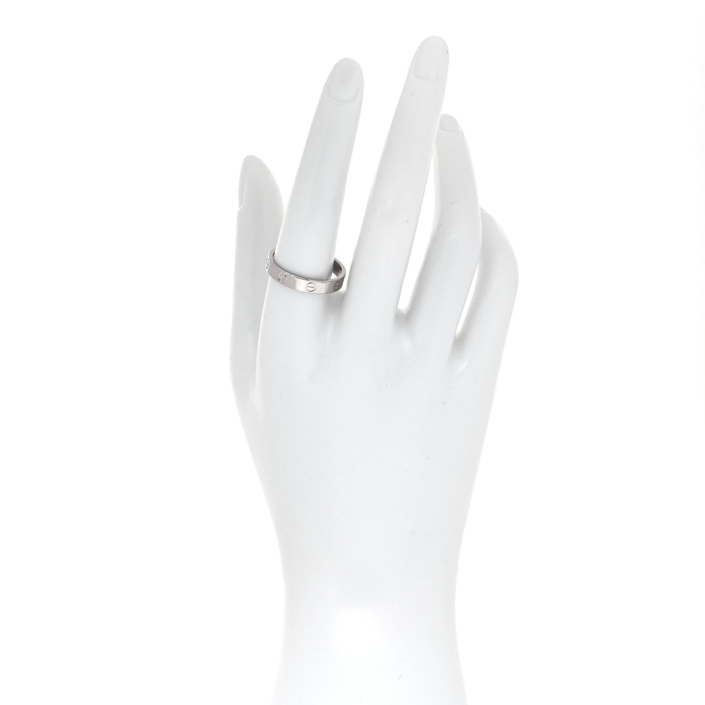 18K White Gold 4mm LOVE Wedding Band Ring 61 9.5