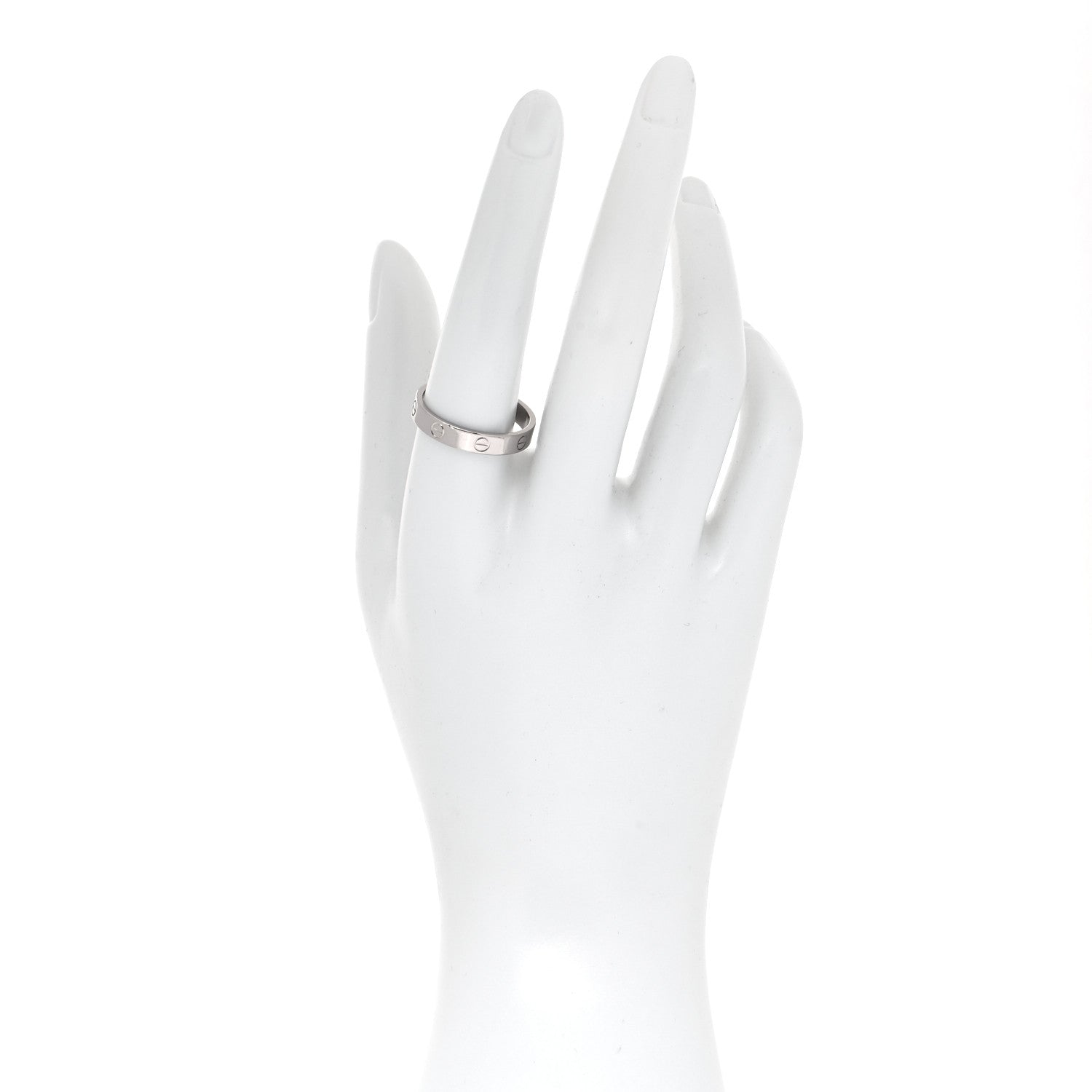 Cartier 18K White Gold 4mm LOVE Wedding Band Ring 61 9.5 2 of 4
