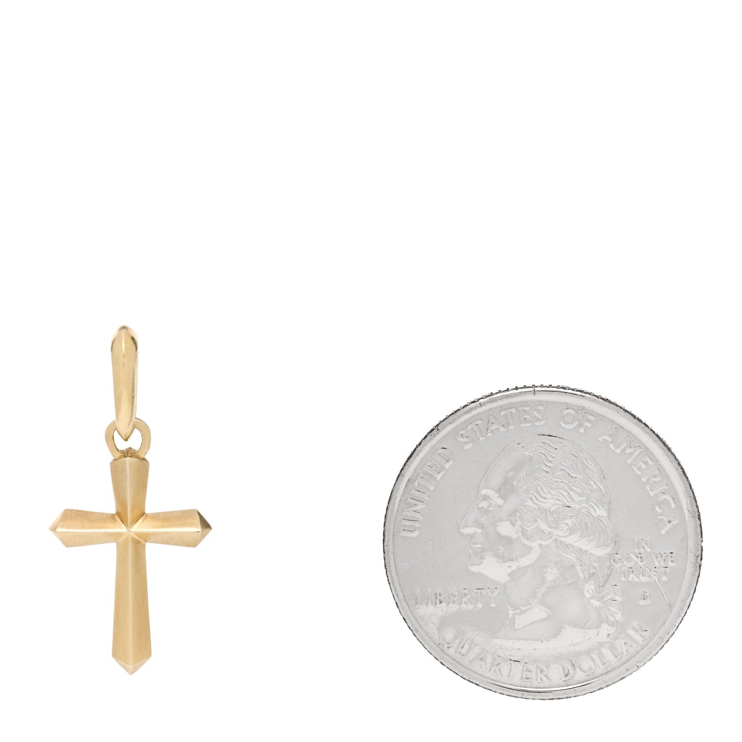 18K Yellow Gold 19mm Cross Amulet Pendant