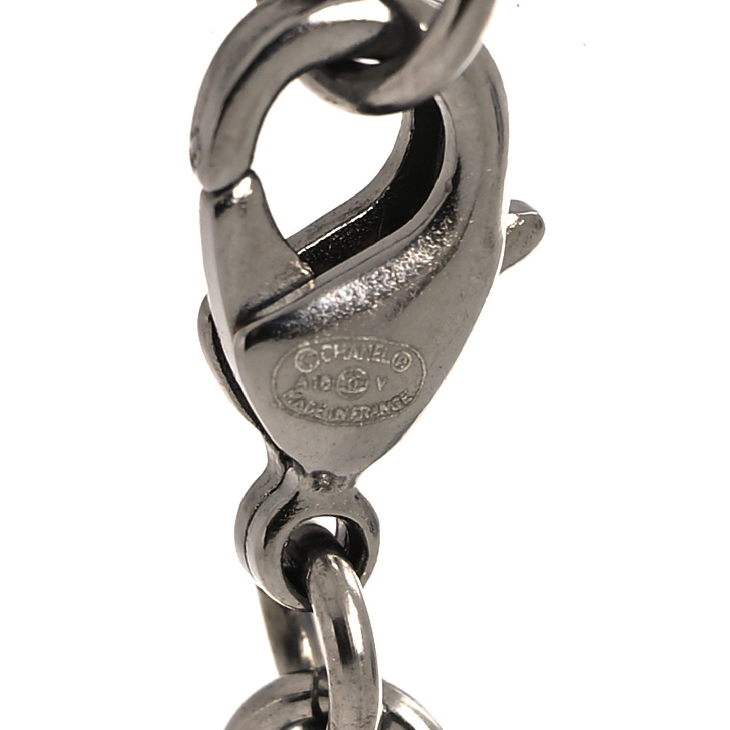 Ruthenium Crystal Pearl CC Pendant Necklace