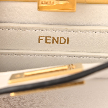 Fendi Shiny Nappa Petite Peekaboo I SEE U Satchel White 6 of 10