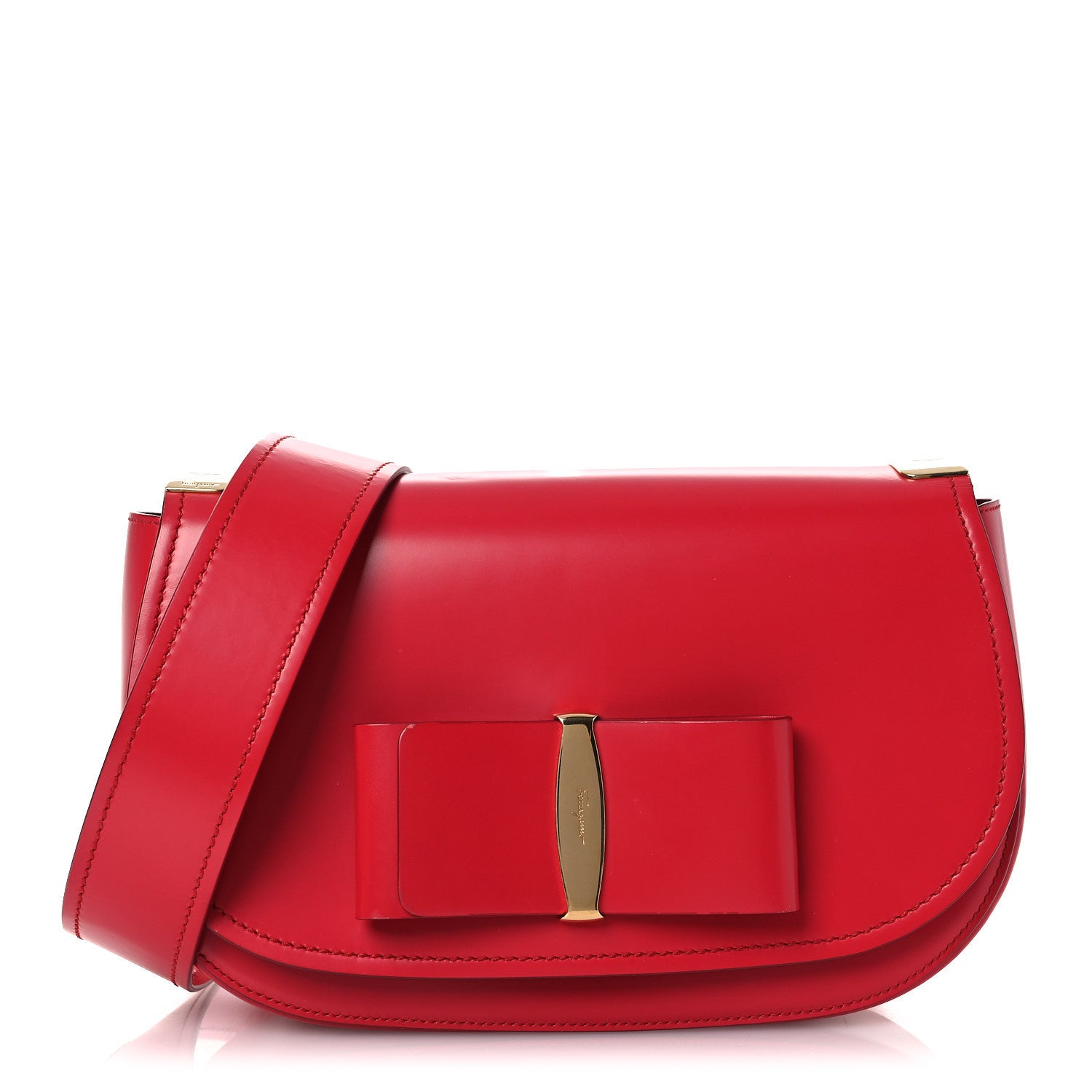 Salvatore Ferragamo Smooth Calfskin Anna Shoulder Bag Pamplona 1 of 14