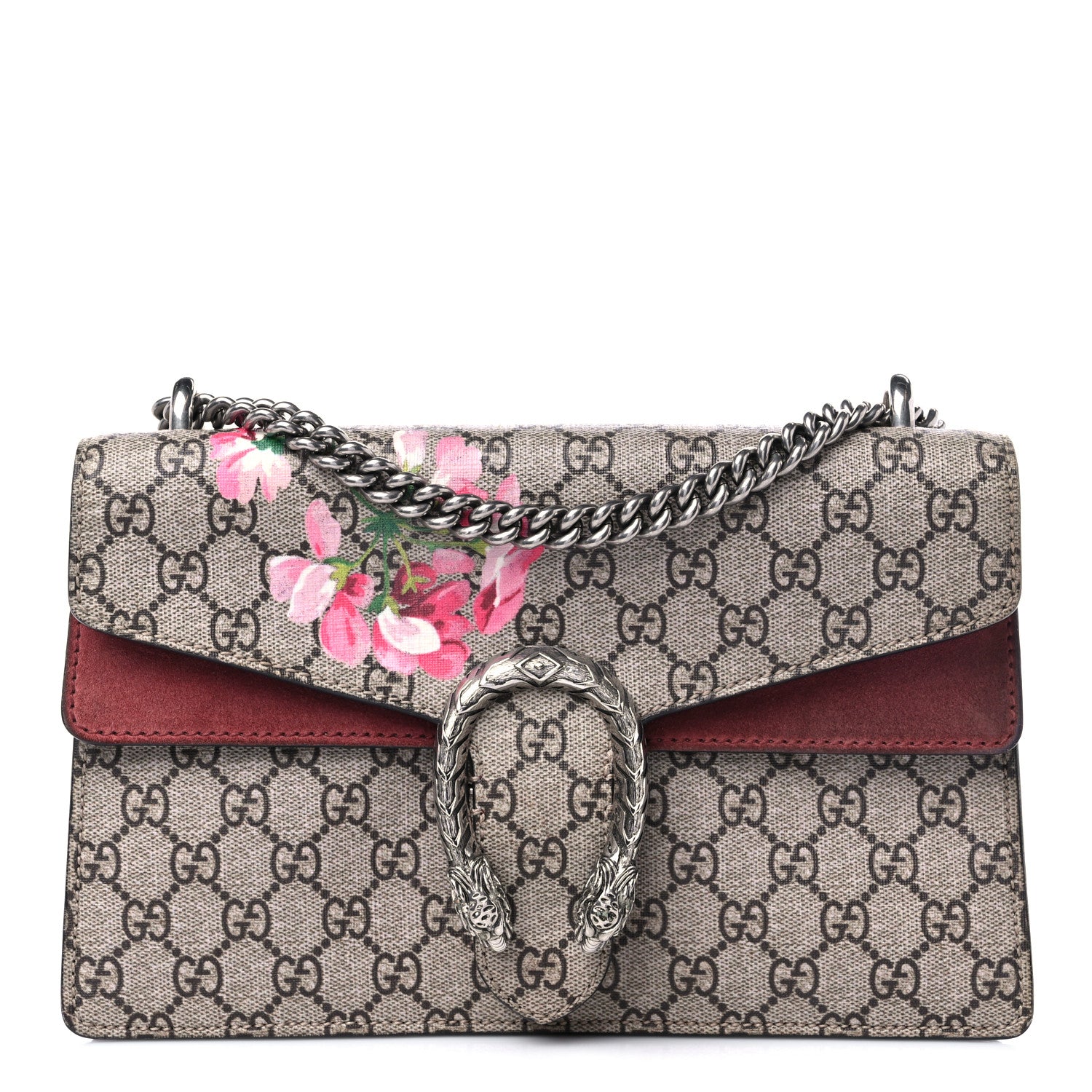 Gucci GG Supreme Monogram Blooms Small Dionysus Shoulder Bag Beige Multicolor Dry Rose 1 of 14