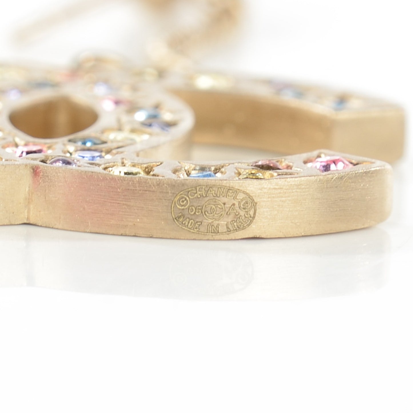 Crystal CC Drop Earrings Gold Multicolor