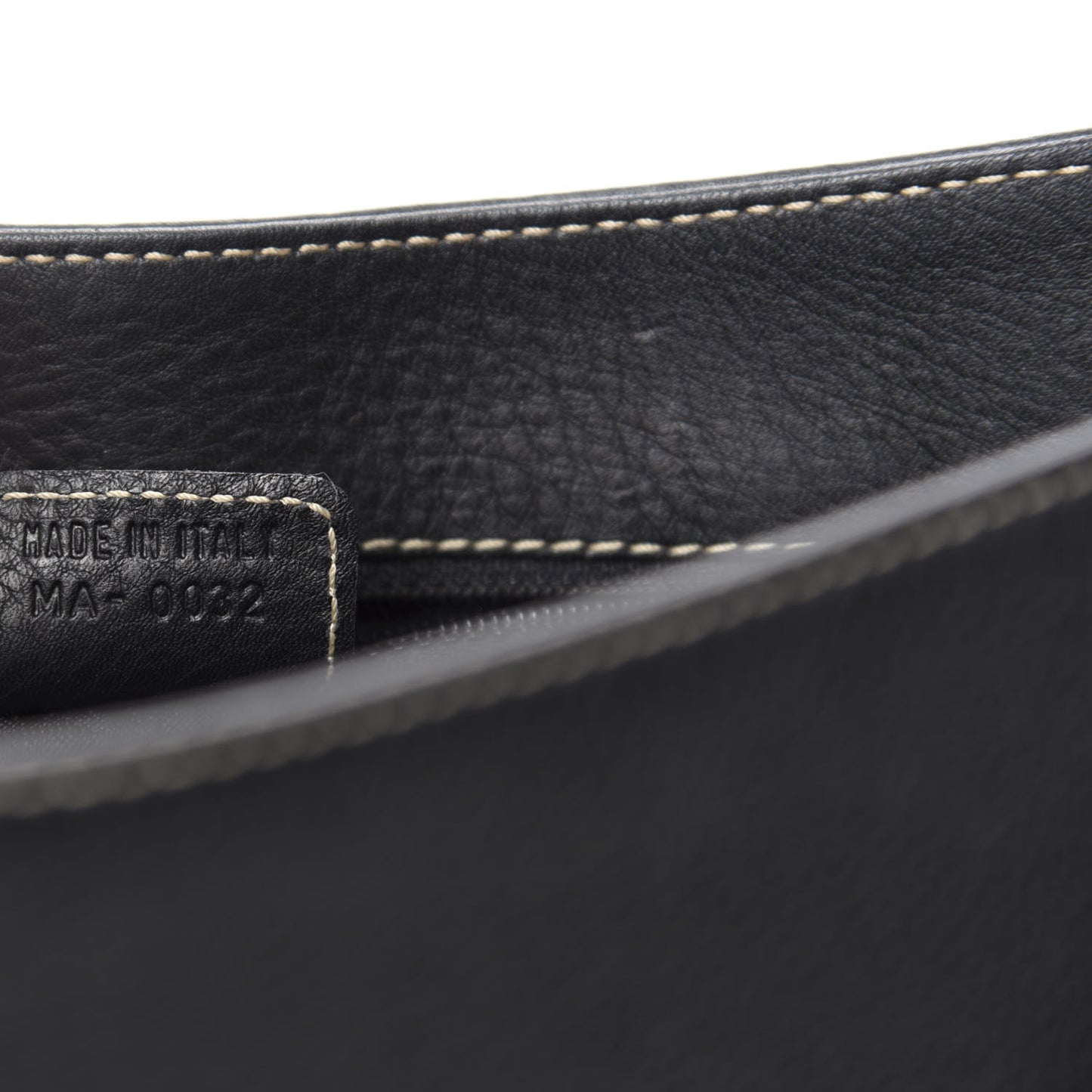 Grained Calfskin Double Saddle Bag Black