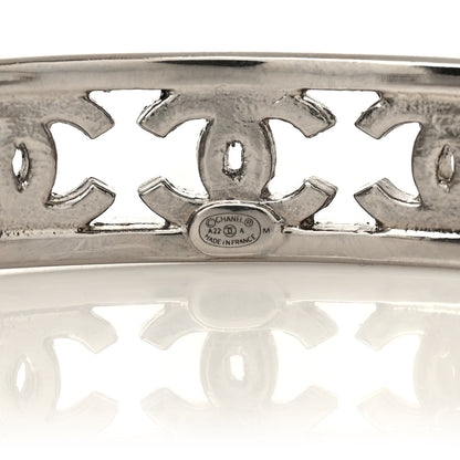 Chanel Metal Crystal CC Cuff Bracelet Silver 4 of 4