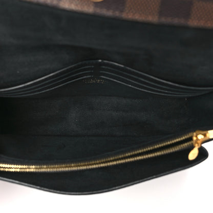 Louis Vuitton Damier Ebene Vavin Chain Wallet Black 5 of 11