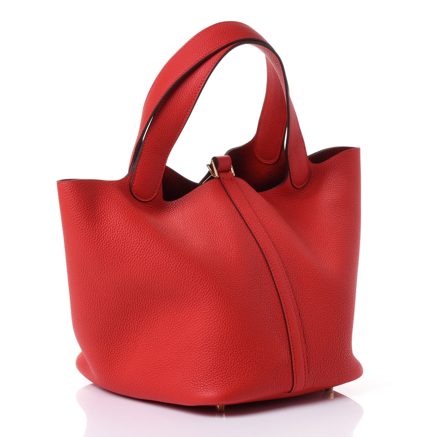 Hermes Taurillon Clemence Picotin Lock 22 MM Rouge Tomate 2 of 4