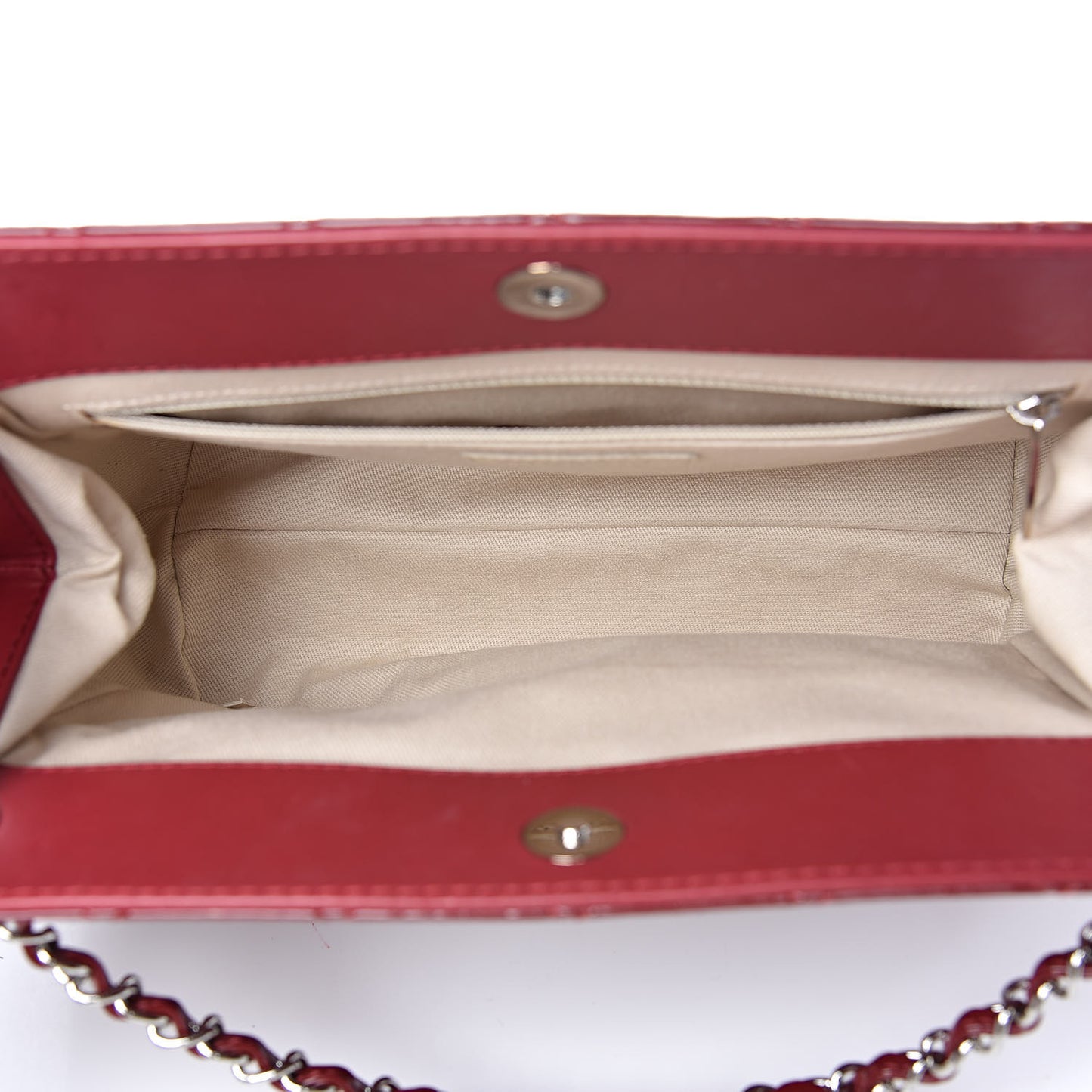 Patent Quilted Timeless CC Shopping Tote Red