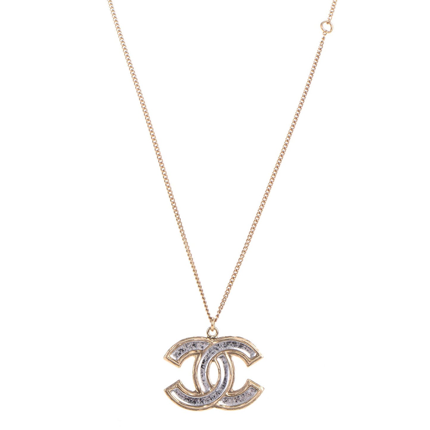 Gripoix CC Pendant Necklace Gold