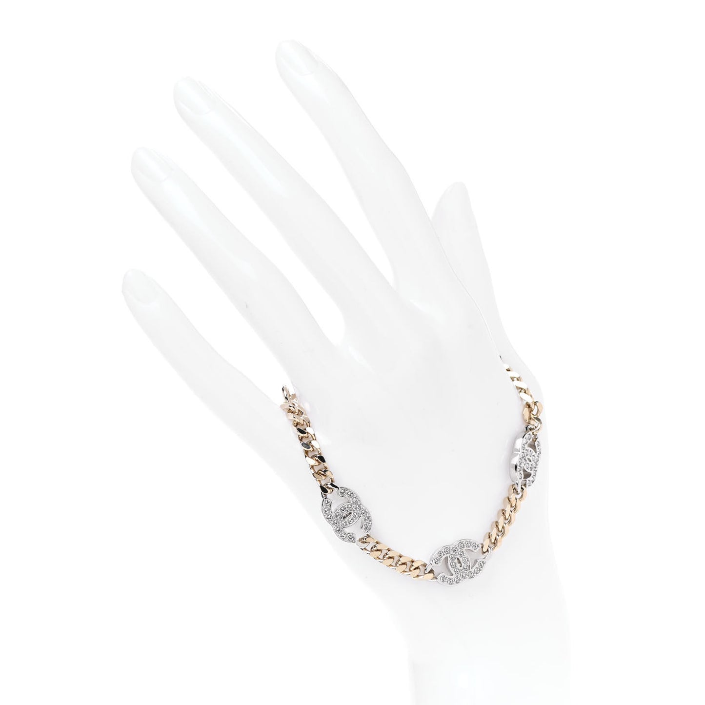 Crystal CC Chain Bracelet Gold Silver
