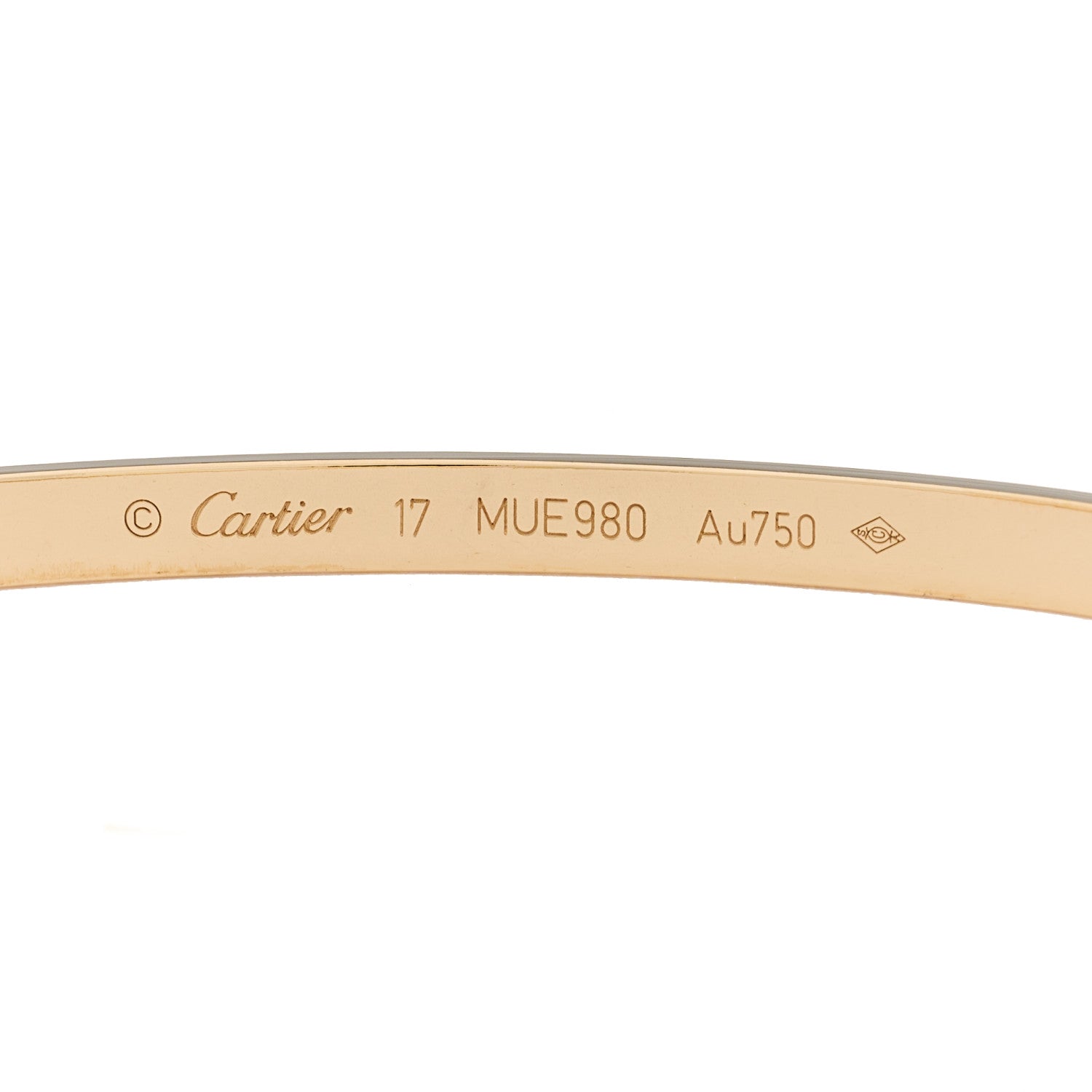 Cartier 18K Yellow Gold 6 Diamond Small LOVE Bracelet 17 3 of 3