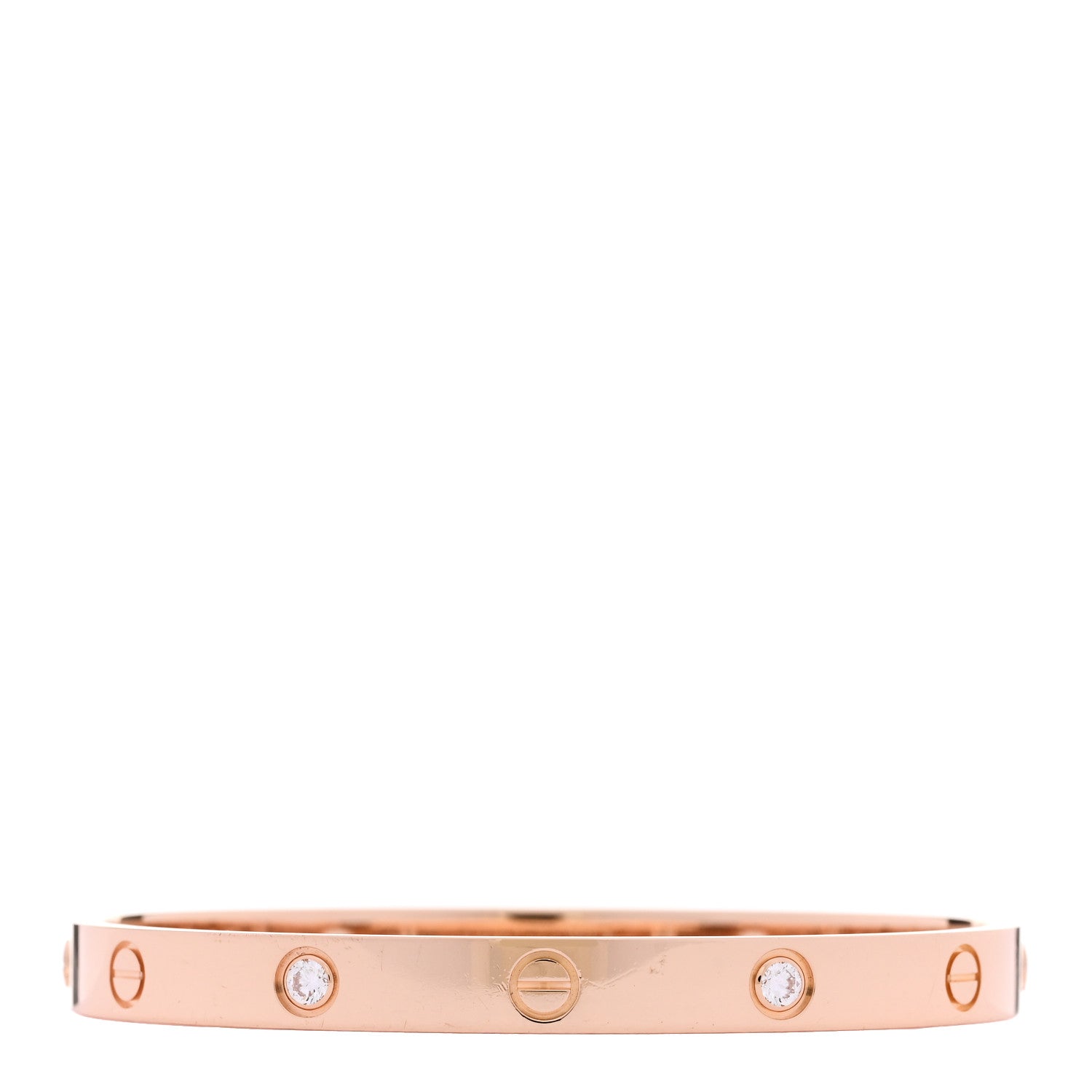 Cartier 18K Pink Gold 4 Diamond LOVE Bracelet 18 2 of 8