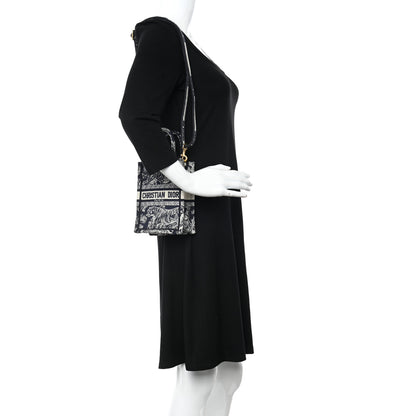 Christian Dior Canvas Toile de Jouy Reverse Embroidered Mini Book Tote Phone Bag Blue 2 of 11
