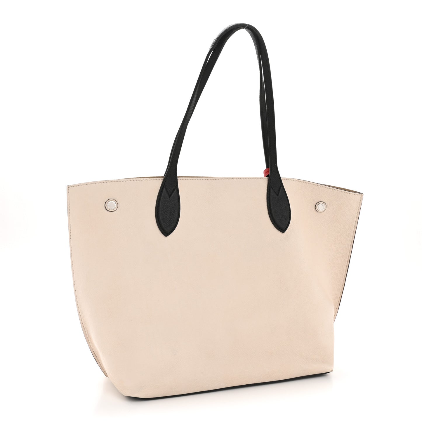 Calfskin Lockme Go Tote Kabuki Red Quartz Black