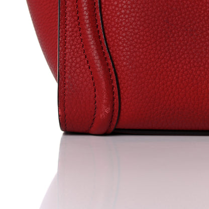Celine Drummed Calfskin Nano Luggage Red 18 of 27