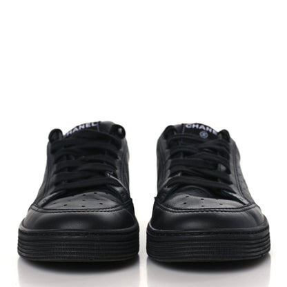 Chanel Calfskin Womens Logo Sneakers 39 Black 3 of 8