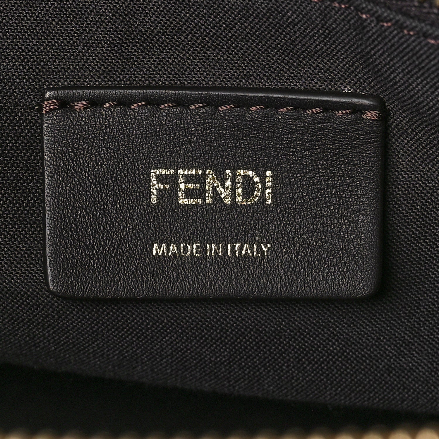 Fendi Vitello King Elaphe Python Print Logo Medium By The Way Boston Bag Miele Scuro Makeup 7 of 9
