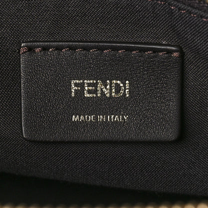 Fendi Vitello King Elaphe Python Print Logo Medium By The Way Boston Bag Miele Scuro Makeup 7 of 9