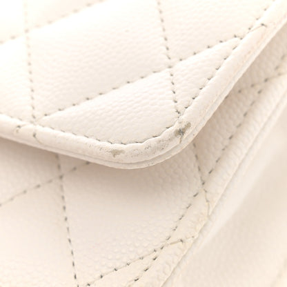 Chanel Caviar Quilted Wallet On Chain WOC White 17 of 17