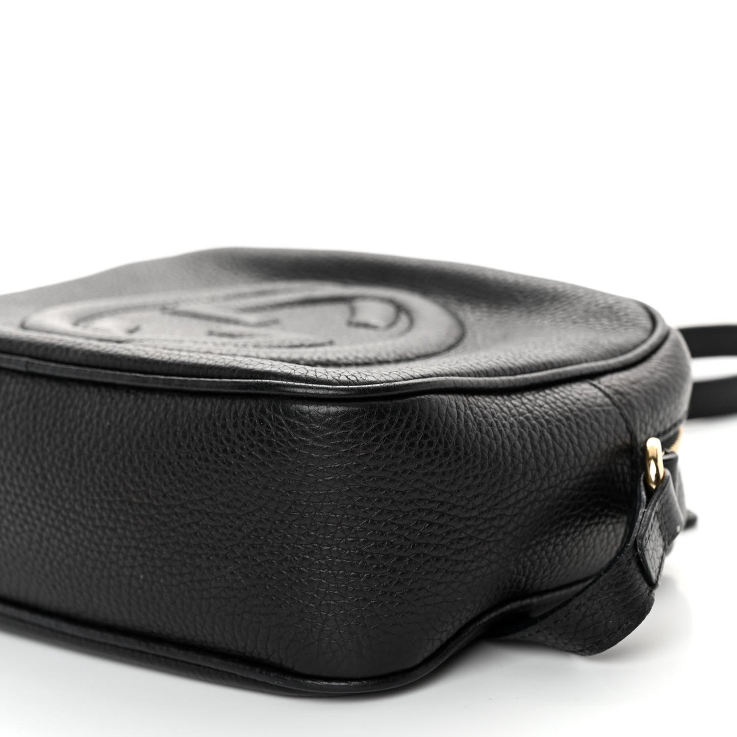 Pebbled Calfskin Small Soho Disco Bag Black