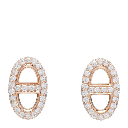 Hermes 18K Rose Gold Diamond New Farandole Earrings 1 of 4