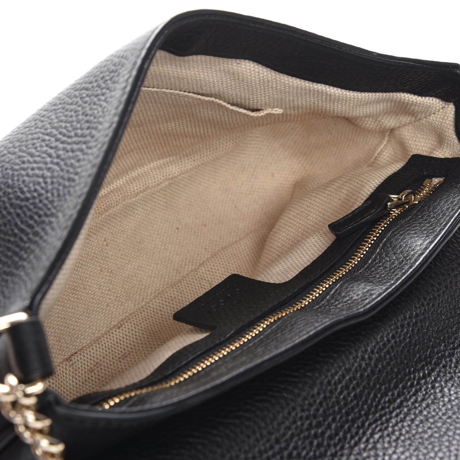 Gucci Pebbled Calfskin Medium Soho Flap Crossbody Black 7 of 8