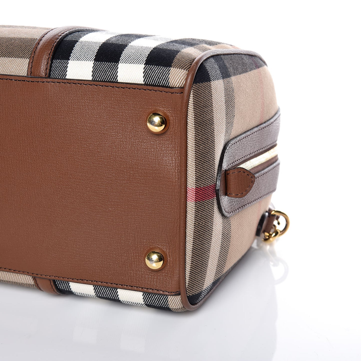 House Check Derby Calfskin Medium Alchester Bowling Bag Tan