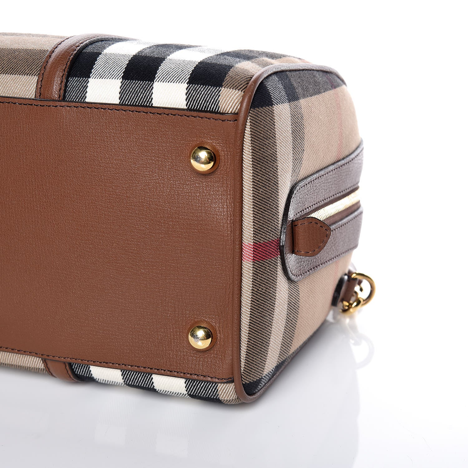 Burberry House Check Derby Calfskin Medium Alchester Bowling Bag Tan 7 of 9