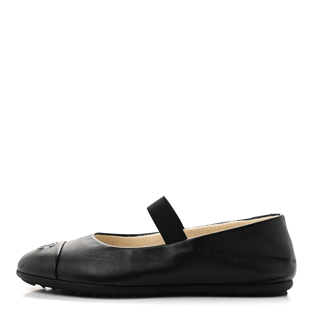 Chanel Lambskin Cap Toe CC Mary Jane Flats 39.5 Black 1 of 9