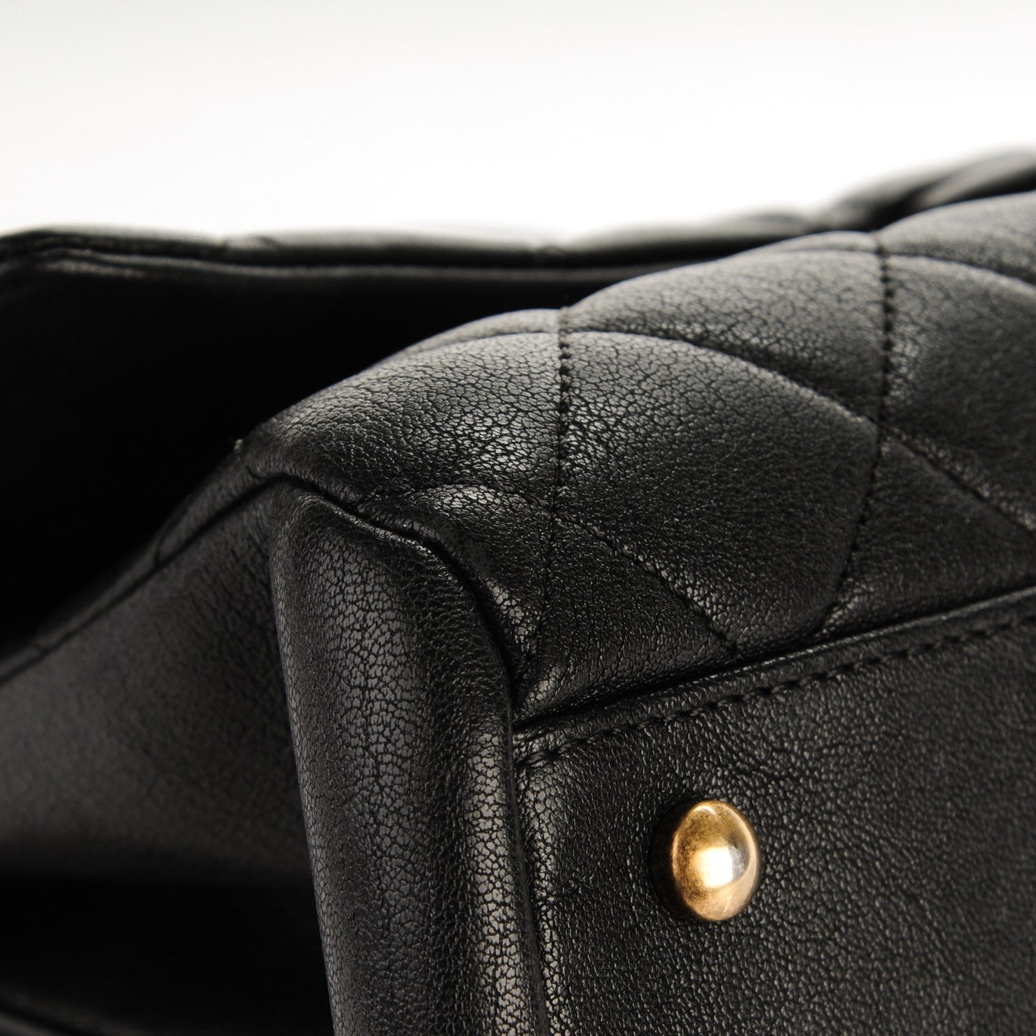 Chanel Shiny Sheepskin Quilted Large Trapezio Flap Black 9 of 11