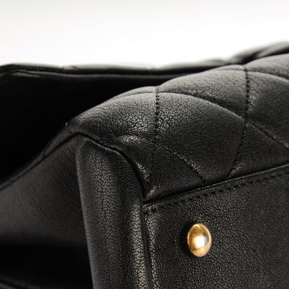 Chanel Shiny Sheepskin Quilted Large Trapezio Flap Black 9 of 11