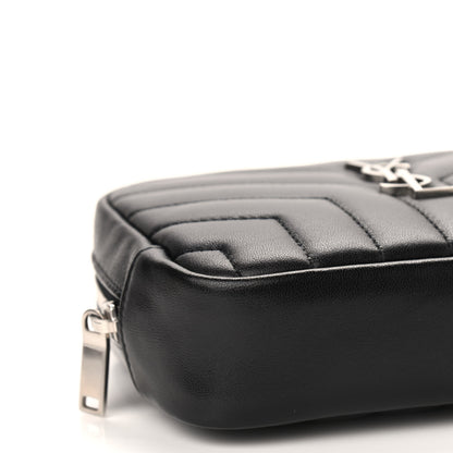 Saint Laurent Lambskin Y Quilted Monogram Loulou Cosmetic Case Black 7 of 8