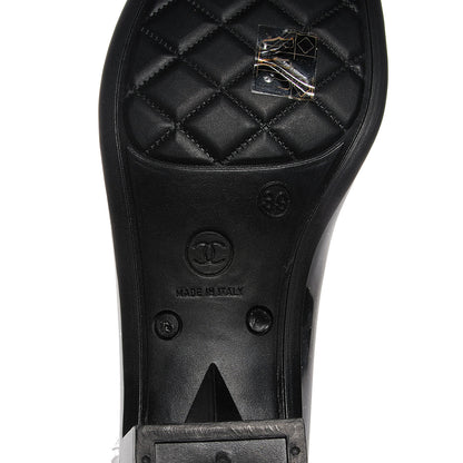 Chanel Rubber Glitter Camellia Rain Boots 39 Black 6 of 7
