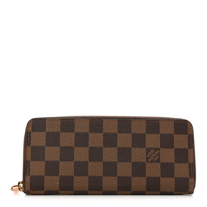 Louis Vuitton Damier Ebene Clemence Wallet Rose Ballerine 1 of 8