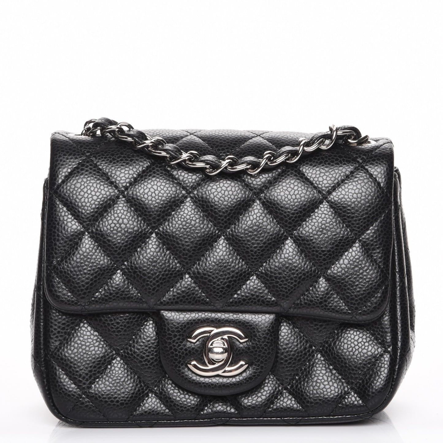 Caviar Quilted Mini Square Flap Black