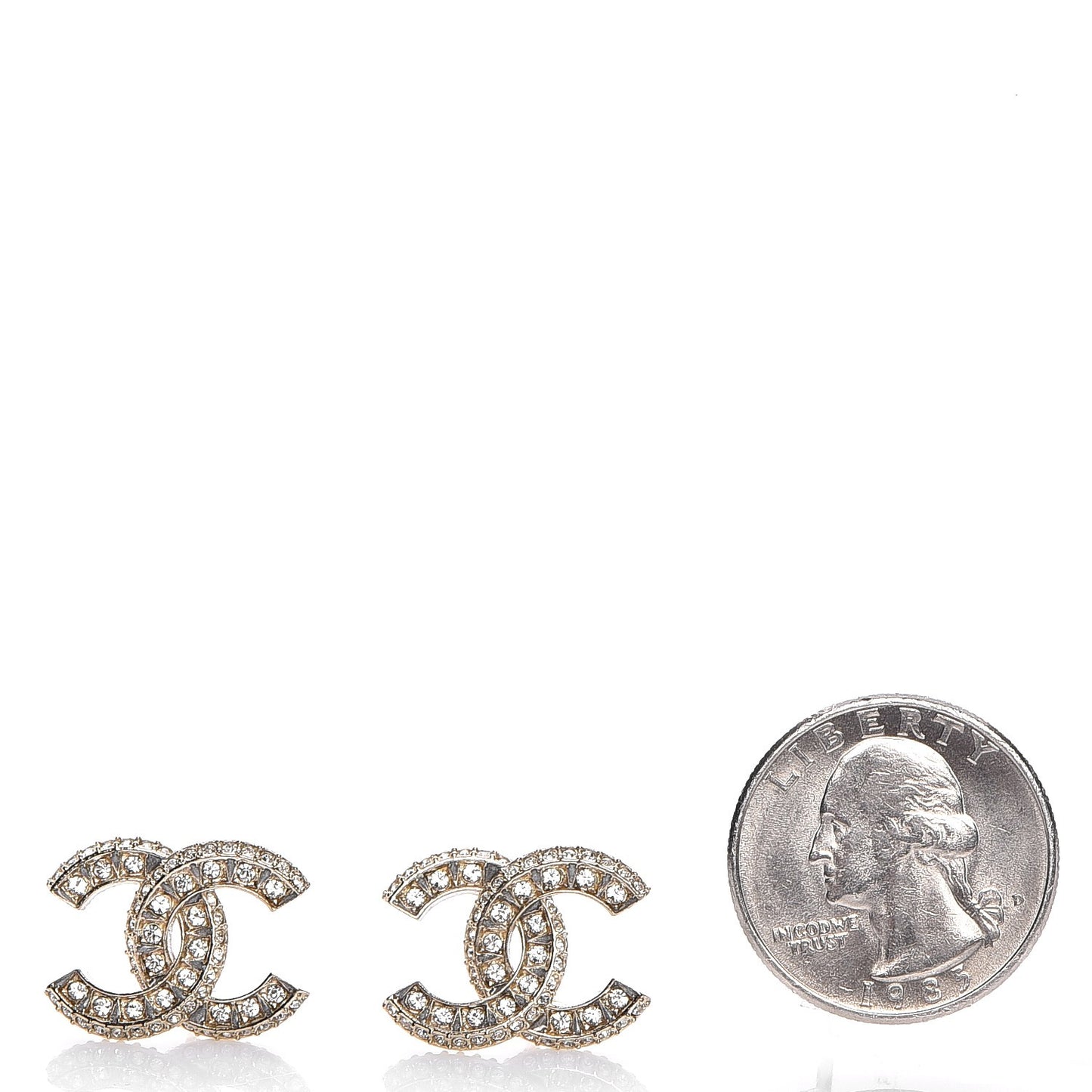 Crystal CC Earrings Gold