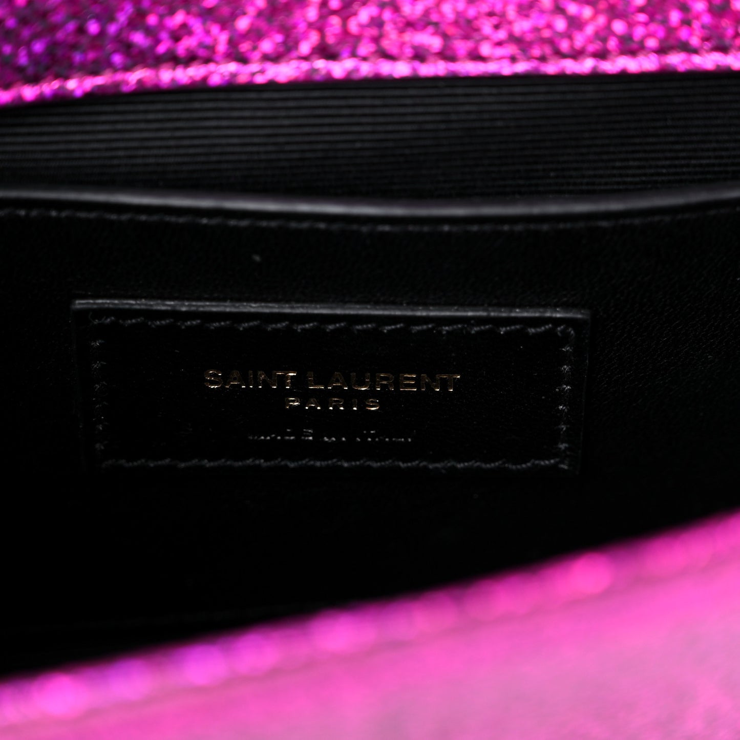 Metallic Calfskin Small Classic Monogram Kate Satchel Fuchsia