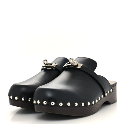 Hermes Calfskin Carlotta Mules 37 Black 3 of 8