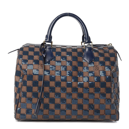 Louis Vuitton Damier Paillettes Speedy 30 Blue 1 of 12