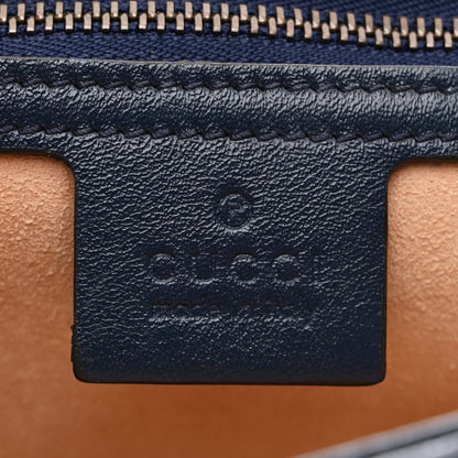 Gucci Vintage Effect Calfskin Matelasse Diagonal Small Torchon GG Marmont Shoulder Bag Mystic White Blue Agata 6 of 10