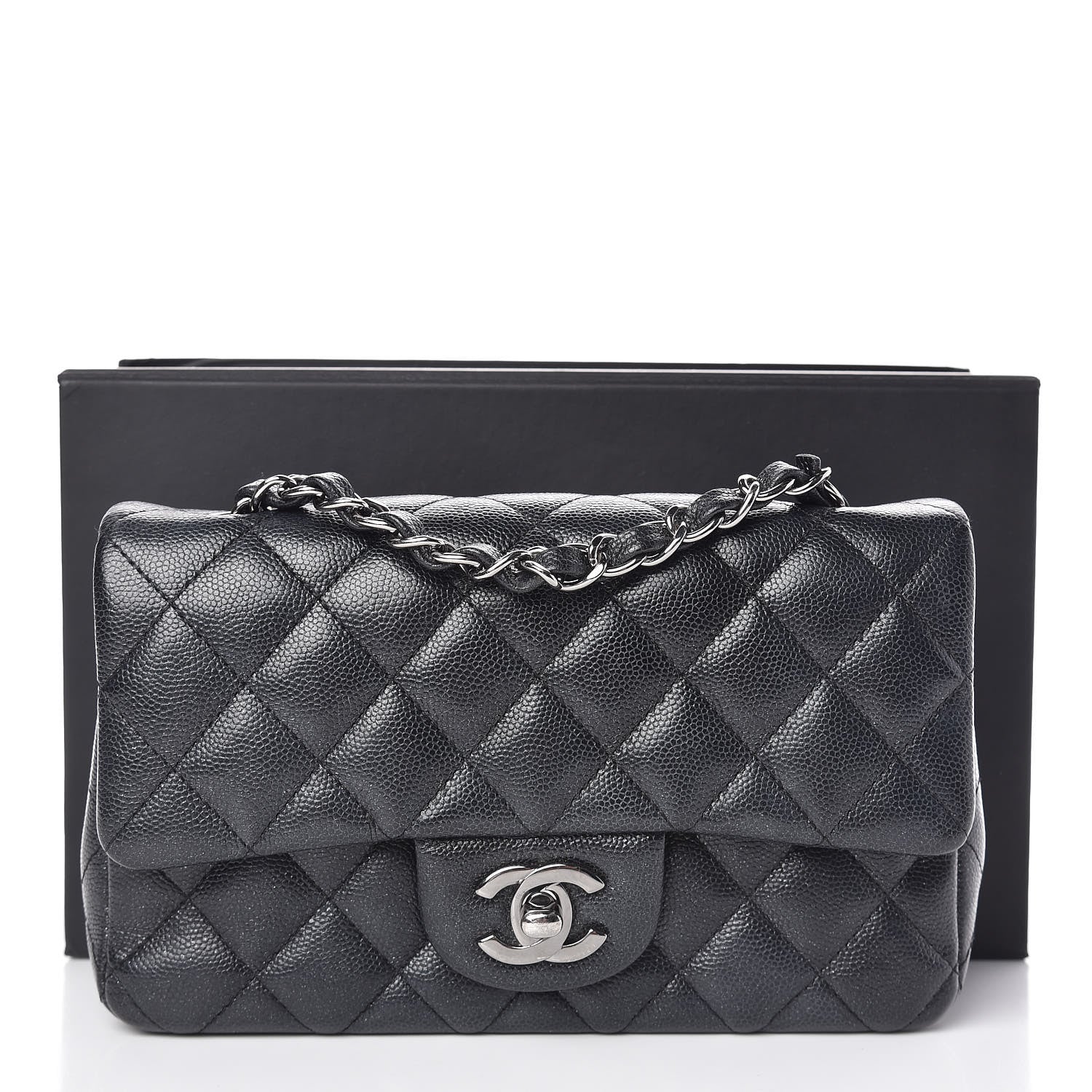 Chanel Iridescent Caviar Quilted Mini Rectangular Flap Black 11 of 11